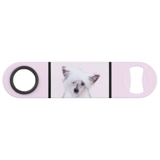 Chinese Crested Powderpuff-schilderijen - Dog Art Speed Flessenopener (Voorkant (Horizontaal))