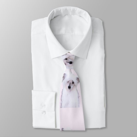 Chinese Crested Powderpuff-schilderijen - Dog Art Stropdas (Gebonden)