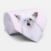 Chinese Crested Powderpuff-schilderijen - Dog Art Stropdas (Opgerold)