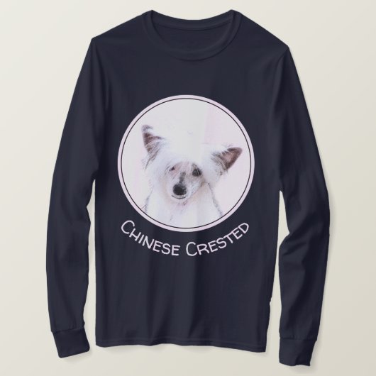 Chinese Crested Powderpuff-schilderijen - Dog Art T-shirt (Design voorkant)
