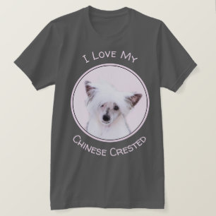 Chinese Crested Powderpuff-schilderijen - Dog Art T-shirt