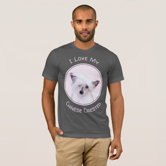 Chinese Crested Powderpuff-schilderijen - Dog Art T-shirt (Voorkant volledig)