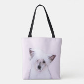 Chinese Crested Powderpuff-schilderijen - Dog Art Tote Bag (Achterkant)