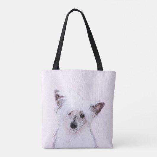 Chinese Crested Powderpuff-schilderijen - Dog Art Tote Bag (Achterkant)