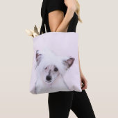 Chinese Crested Powderpuff-schilderijen - Dog Art Tote Bag (Dichtbij)