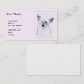 Chinese Crested Powderpuff-schilderijen - Dog Art Visitekaartje (Voorkant / Achterkant)