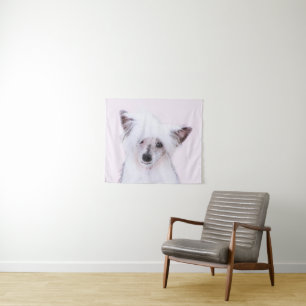 Chinese Crested Powderpuff-schilderijen - Dog Art Wandkleed