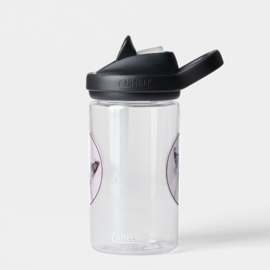 Chinese Crested Powderpuff-schilderijen - Dog Art Waterfles (Links)