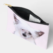 Chinese Crested Powderpuff Witte Schilderhond Kuns Etui (Open)