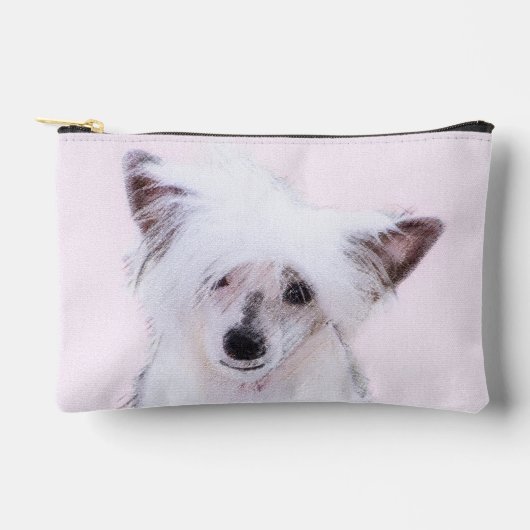 Chinese Crested Powderpuff Witte Schilderhond Kuns Etui (Voorkant)