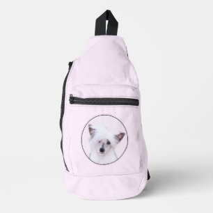 Chinese Crested Powderpuff Witte Schilderhond Kuns Sling Bag