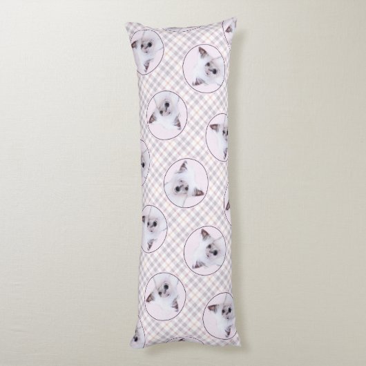 Chinese Crested Powderpuff Witte Schilderij Hond A Lichaamskussen (Achterkant (Verticaal))