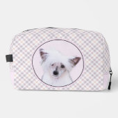 Chinese Crested Powderpuff Witte Schilderij Hond A Toilettasje (Voorkant)