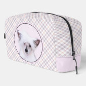 Chinese Crested Powderpuff Witte Schilderij Hond A Toilettasje (Rechterhoek)