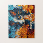 Chinese Crested Quilling Art Dog Portret Legpuzzel (Verticaal)