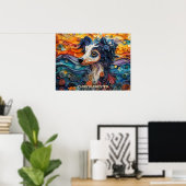 Chinese Crested Quilling Art Dog Portret Poster (Thuiskantoor)