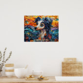 Chinese Crested Quilling Art Dog Portret Poster (Keuken)