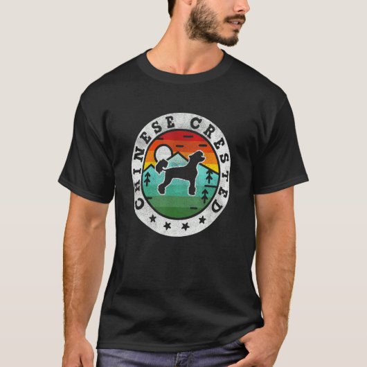 -Chinese Crested Retro Dog mam T-shirt (Voorkant)