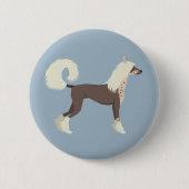 Chinese Crested Ronde Button 5,7 Cm (Voorkant)