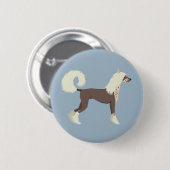 Chinese Crested Ronde Button 5,7 Cm (Voorkant /achterkant)