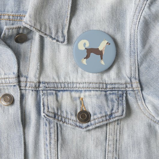 Chinese Crested Ronde Button 5,7 Cm (In situ)