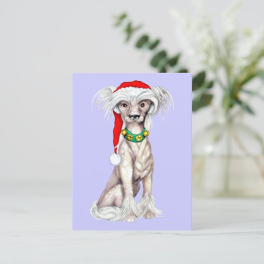 Chinese Crested Santa Feestdagenkaart (Staand voorkant)