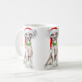 Chinese Crested Santa Koffiemok (Voorkant links)