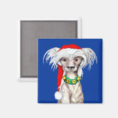 Chinese Crested Santa Magneet (Voorkant / Achterkant)
