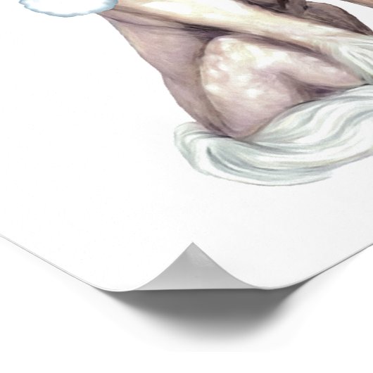 Chinese Crested Santa Poster (Hoek)