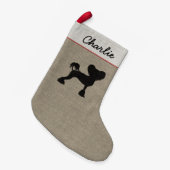 Chinese Crested Silhouette Crestie Dog Aangepaste  Kleine Kerstsok (Voorkant (Hangend))