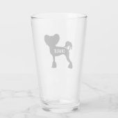 Chinese Crested Silhouette Crestie Dog Custom Glas (Achterkant)