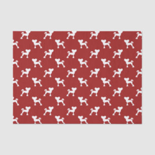 Chinese Crested Silhouetten Patroon Rood Tissuepapier