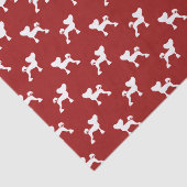 Chinese Crested Silhouetten Patroon Rood Tissuepapier (Detail)