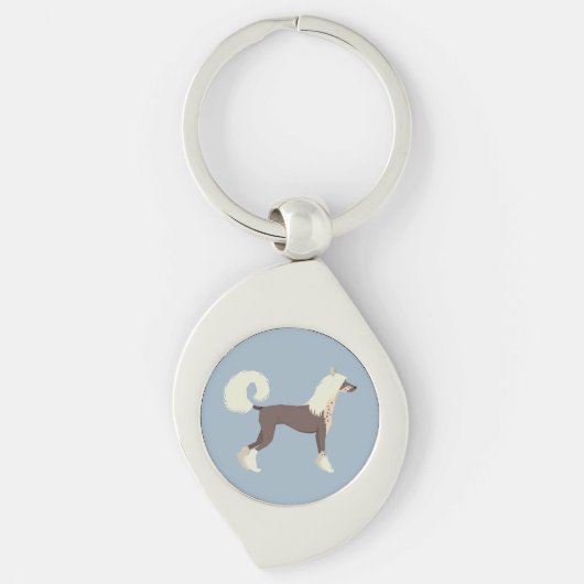 Chinese Crested Sleutelhanger (Voorkant)