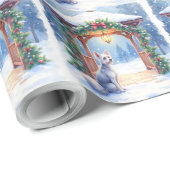 Chinese Crested Sneeuwerige prieel Kerst Kunst Cadeaupapier (Rol Hoek)