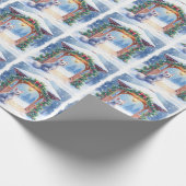 Chinese Crested Sneeuwerige prieel Kerst Kunst Cadeaupapier (Hoek)