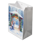Chinese Crested Snowy Gazebo Christmas Art Medium Cadeauzakje (Achterkant Gekanteld)