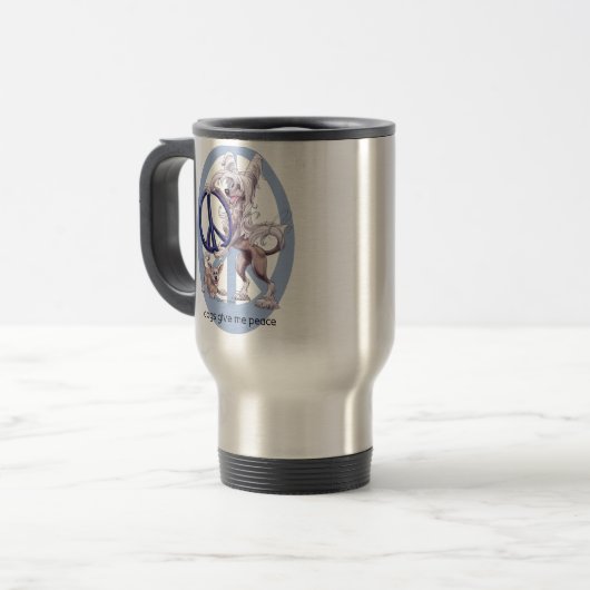 Chinese Crested Travel mug Reisbeker (Voorkant links)