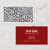 Chinese Crested Typografie Visitekaartje (Voorkant / Achterkant)