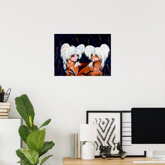 Chinese Crested Wall Print (Thuiskantoor)