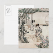 Chinese dames in een tuin briefkaart (Voorkant / Achterkant)
