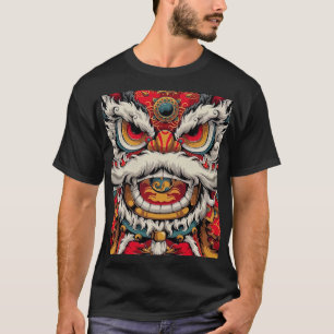 Chinese dansende kleuren illustratie t-shirt