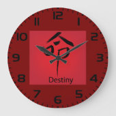 Chinese Destiny Symbool Kalligrafie Grote Klok (Voorkant)