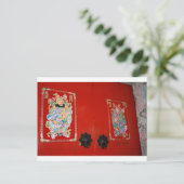 Chinese deurgod briefkaart (Staand voorkant)