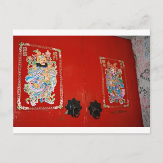 Chinese deurgod briefkaart (Voorkant)