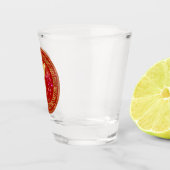 Chinese Dier Rooster Rood/Goud ID542 Shot Glas (Rechts)