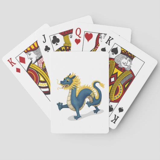 Chinese Dierenriem Draak Cute Astrologie Teken Wit Pokerkaarten (Achterkant)