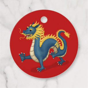Chinese Dierenriem Draak Schattig Astrologie Teken Bedankjes Labels