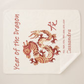 Chinese dierenriem jaar van de draak dierenteken sherpa deken (Voorkant (horizontaal))