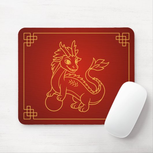 Chinese dierenriem jaar van de Draak Muismat (Met muis)